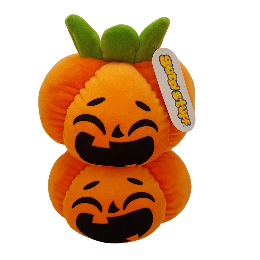 Good Stuff Halloween Pumpkin Plush Set of 2 Orange Jack-O-Lantern Soft Toys NWT